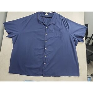 KS Island Men's Button Up Shirt‎ Short Sleeve Pocket Size 8XL Navy